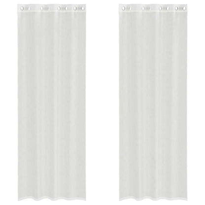 Gordijnen voile met doorvoertules 2 st wit
