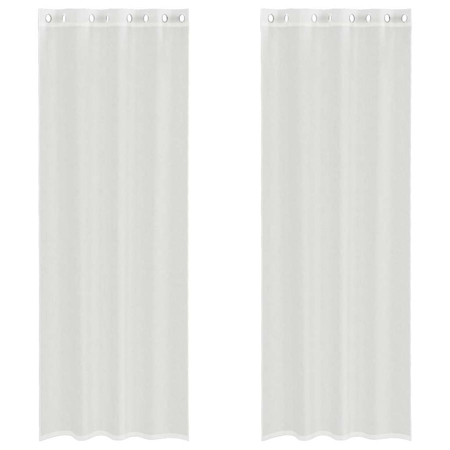 Gordijnen voile met doorvoertules 2 st wit