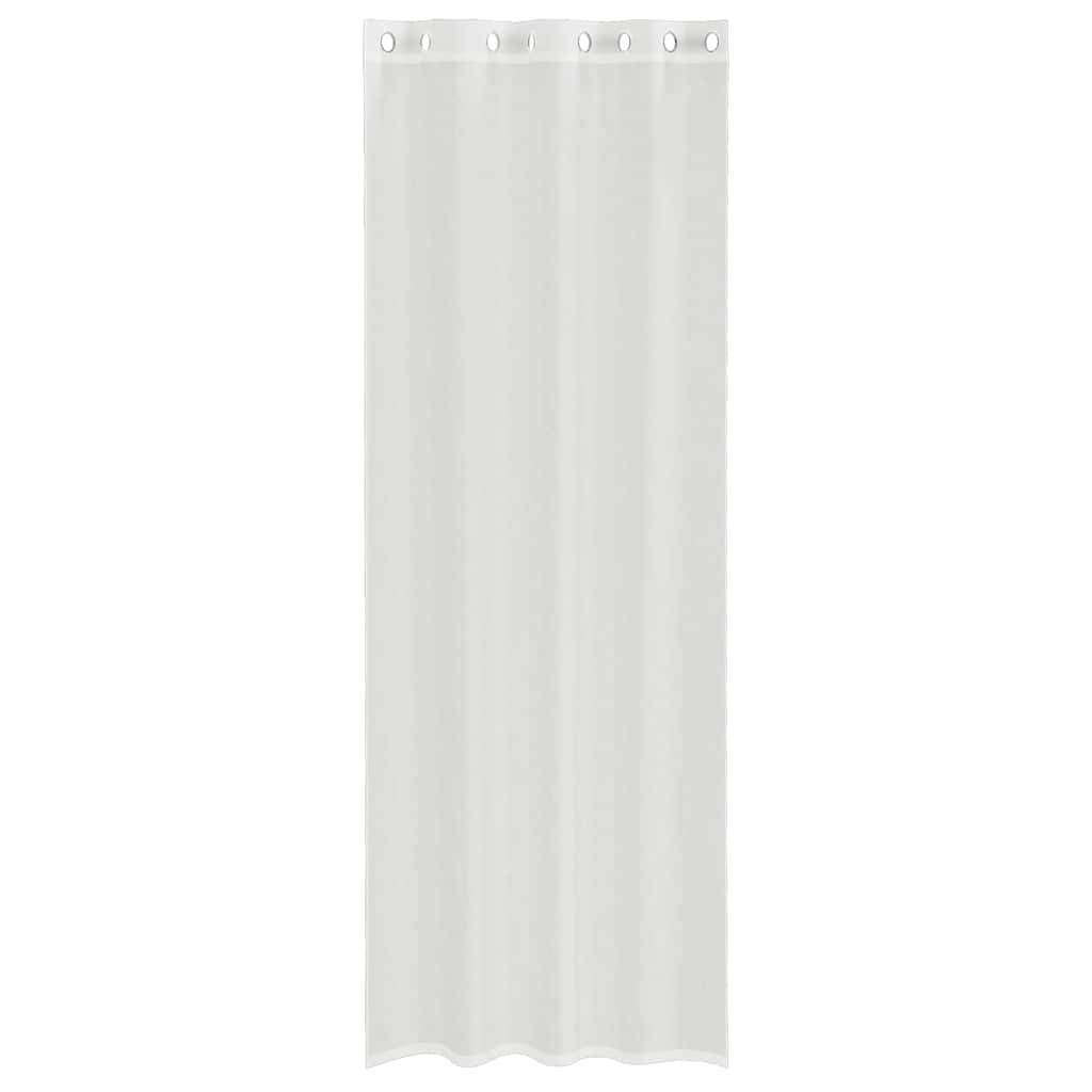 Gordijnen voile met doorvoertules 2 st wit