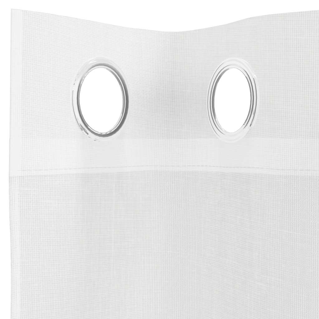 Gordijnen voile met doorvoertules 2 st wit
