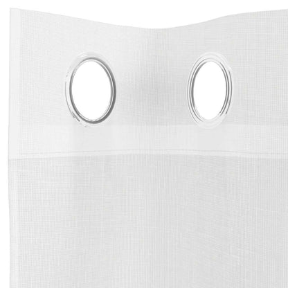 Gordijnen voile met doorvoertules 2 st wit