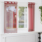 Voile Curtains with Eyelets 2 pcs Wine Red