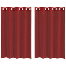 Gordijnen voile met doorvoertules 2 st wijnrood