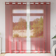 Gordijnen voile 2 st wijnrood 140x225 cm