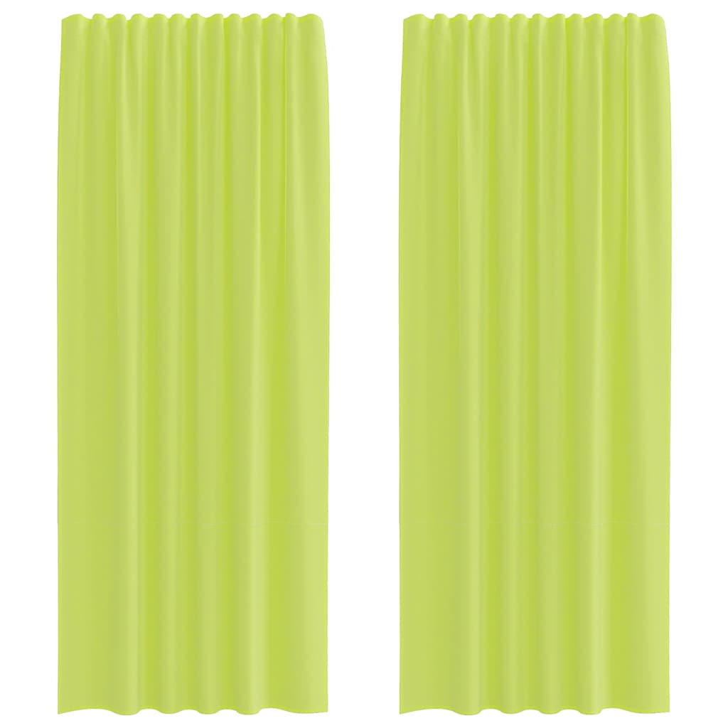 Gordijnen voile met roedezakken 2 st appelgroen