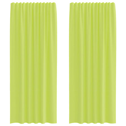 Gordijnen voile met roedezakken 2 st appelgroen