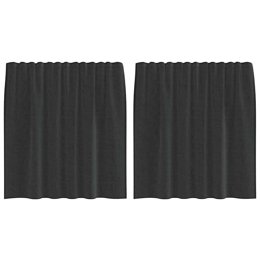 Gordijnen voile met roedezakken 2 st zwart
