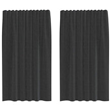 Gordijnen voile met roedezakken 2 st zwart