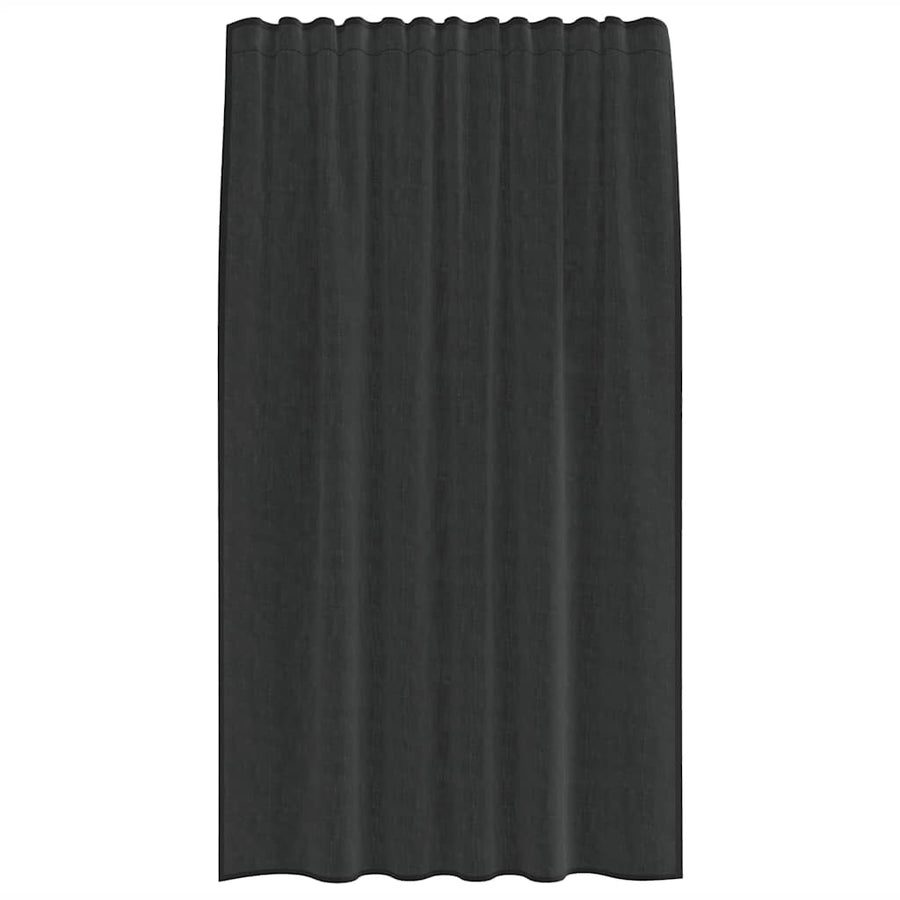 Gordijnen voile met roedezakken 2 st zwart