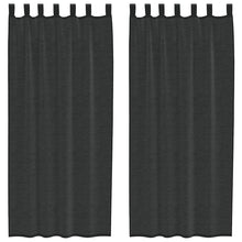 Gordijnen voile met roedezakken 2 st zwart