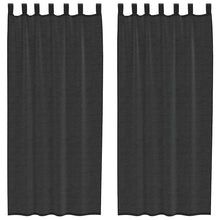 Gordijnen voile met roedezakken 2 st zwart