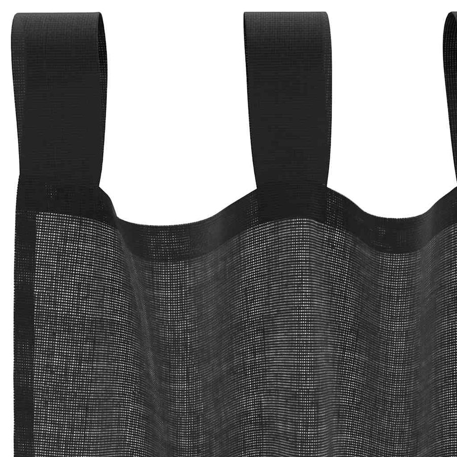 Gordijnen voile met roedezakken 2 st zwart