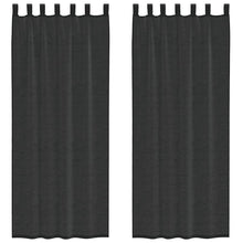 Gordijnen voile met roedezakken 2 st zwart