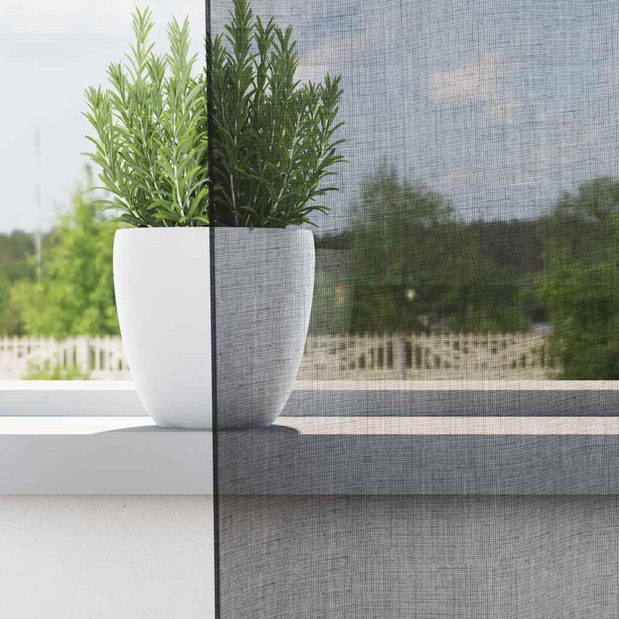 Gordijnen voile met roedezakken 2 st zwart