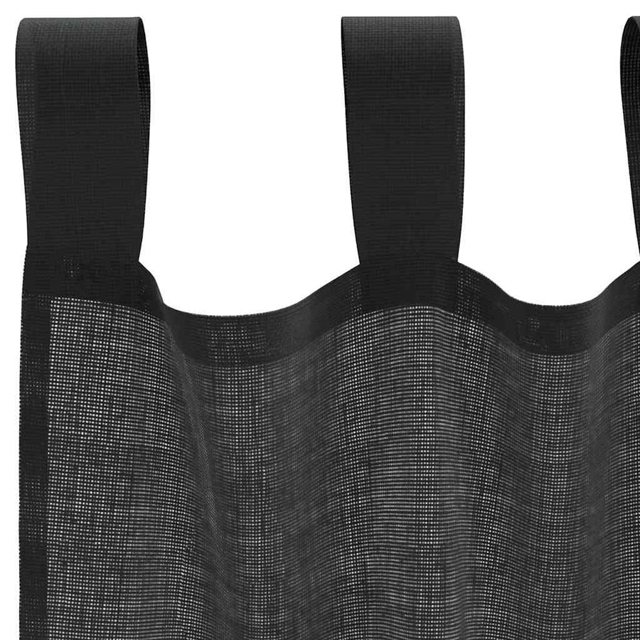 Gordijnen voile met roedezakken 2 st zwart