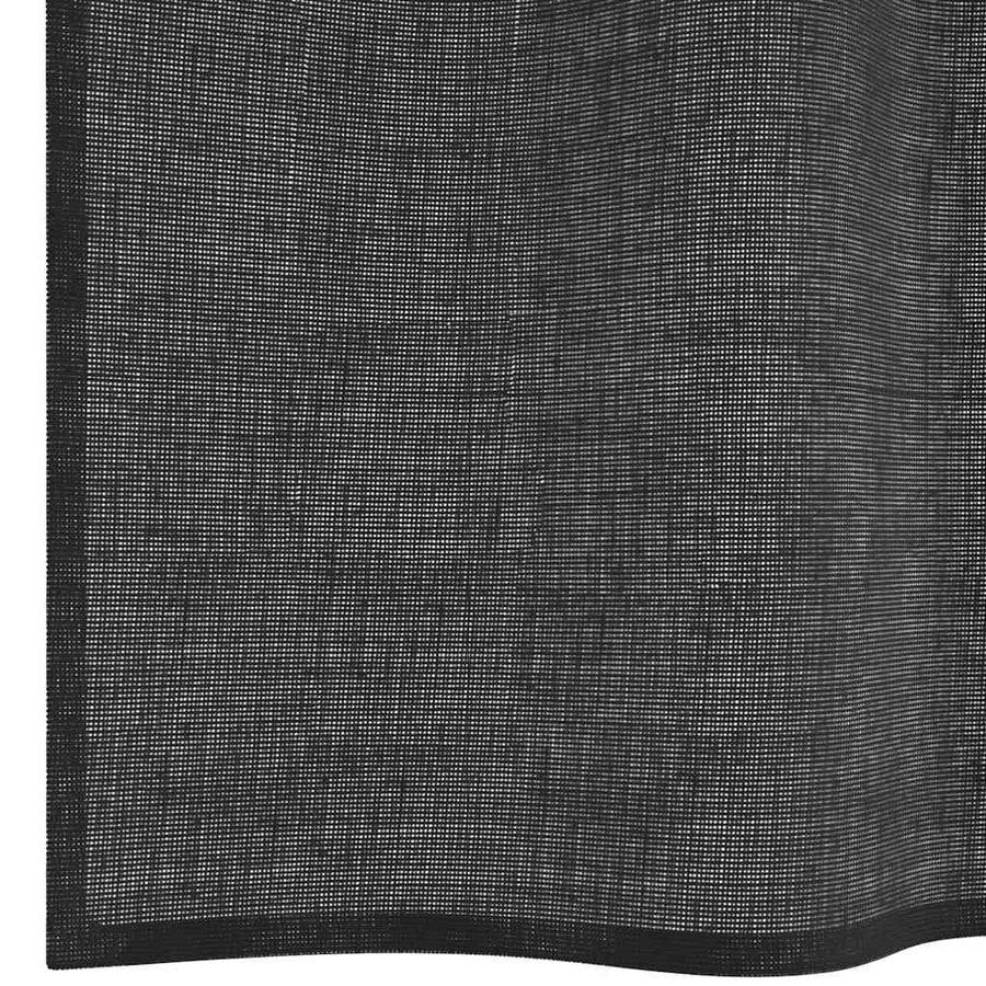 Gordijnen voile met roedezakken 2 st zwart