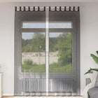 Curtains voile with rod pockets 2 pcs black