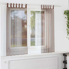 Voile Curtains with Rod Pockets, 2 pcs, Brown