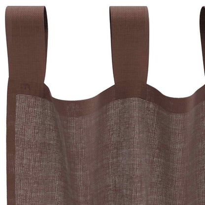 Gordijnen voile met roedezakken 2 st bruin