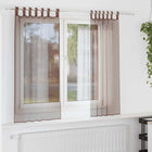 Voile Curtains with Rod Pockets, 2 pcs, Brown