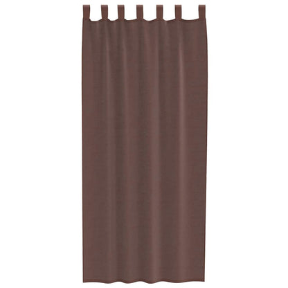 Gordijnen voile met roedezakken 2 st bruin