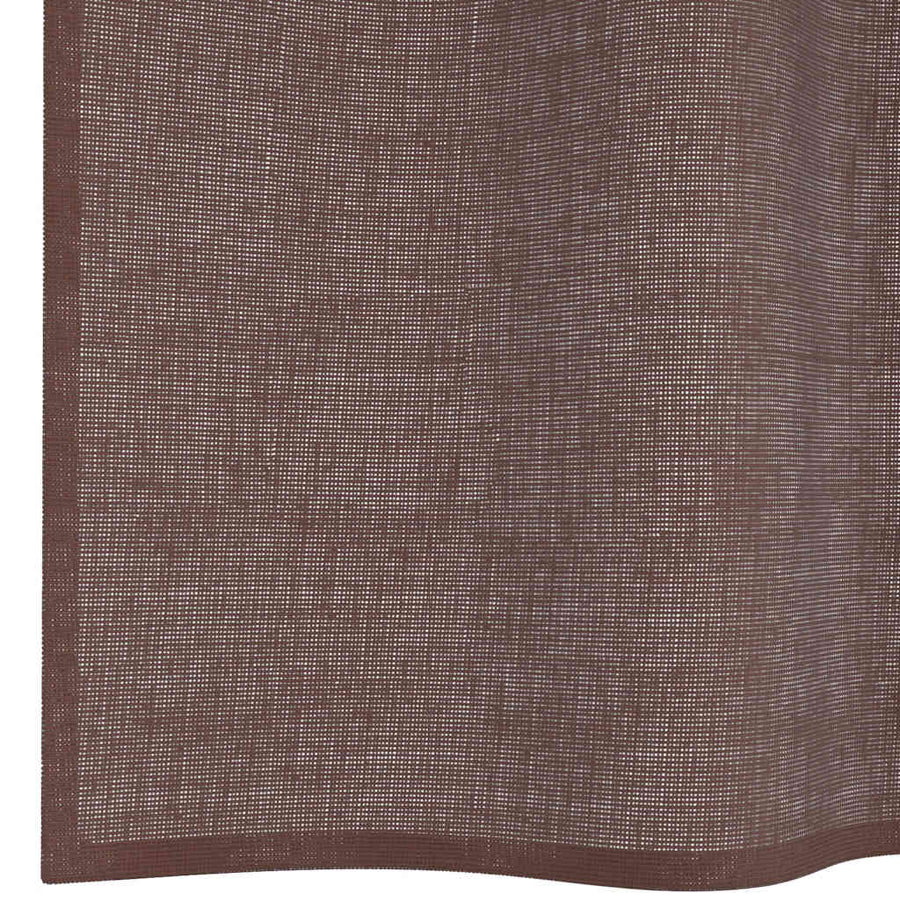 Gordijnen voile met roedezakken 2 st bruin