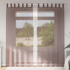 Voile Curtains with Rod Pockets, 2 pcs, Brown