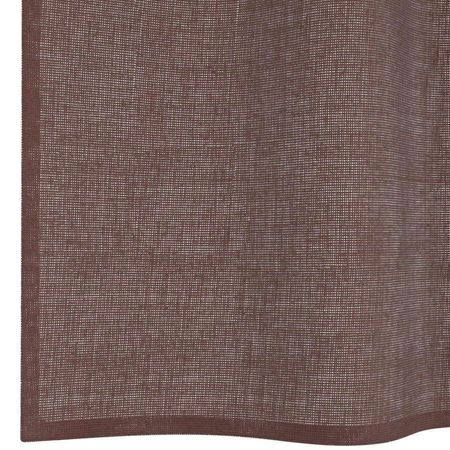 Gordijnen voile met roedezakken 2 st bruin