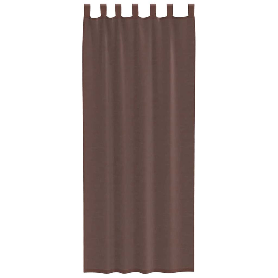 Gordijnen voile met roedezakken 2 st bruin