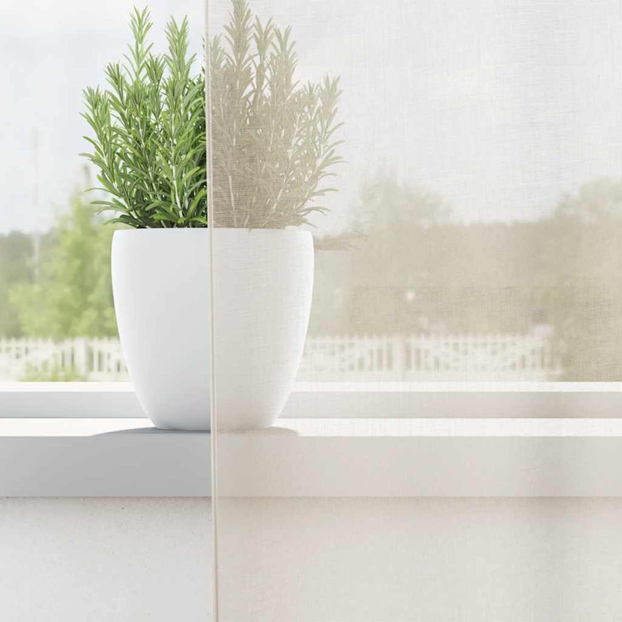 Gordijnen voile met roedezakken 2 st crèmekleurig