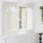 Voile curtains with rod pockets 2 pcs cream