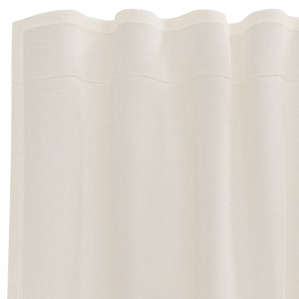 Gordijnen voile met roedezakken 2 st crèmekleurig