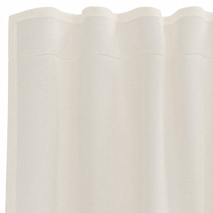 Gordijnen voile met roedezakken 2 st crèmekleurig