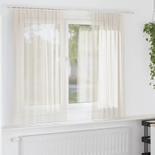 Gordijnen voile met roedezakken 2 st crèmekleurig
