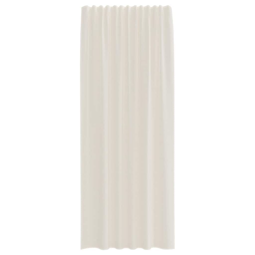 Gordijnen voile met roedezakken 2 st crèmekleurig