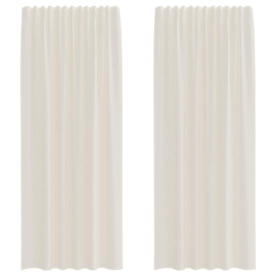 Gordijnen voile met roedezakken 2 st crèmekleurig