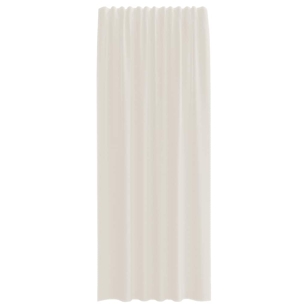 Gordijnen voile met roedezakken 2 st crèmekleurig