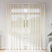 Gordijnen voile met roedezakken 2 st crèmekleurig