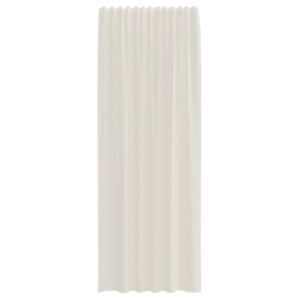 Gordijnen voile met roedezakken 2 st crèmekleurig
