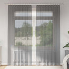 Voile curtains with rod pockets, 2 pcs, dark grey