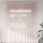 Voile curtains with rod pockets 2 pcs light pink