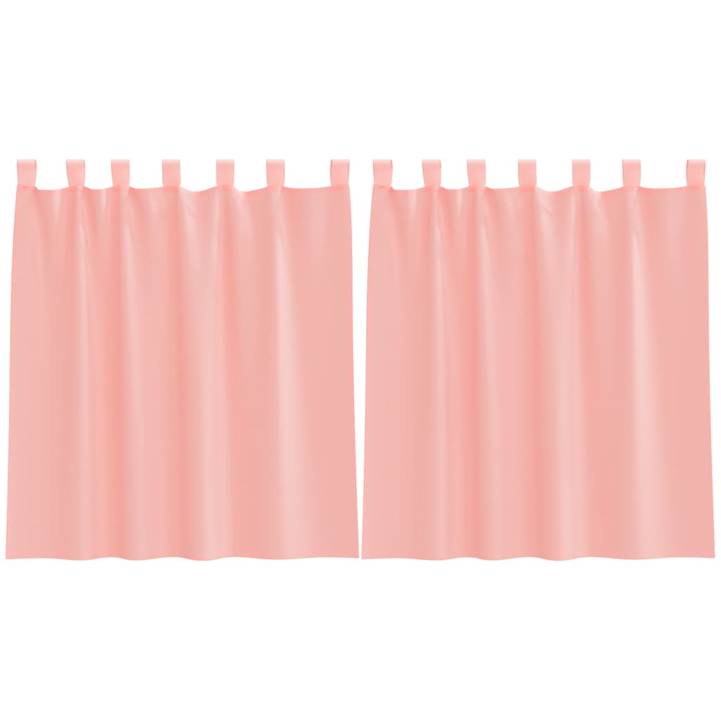 Gordijnen voile met roedezakken 2 st roze
