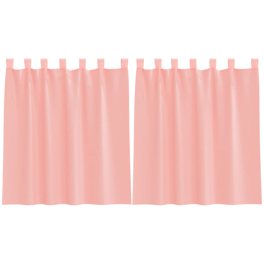 Gordijnen voile met roedezakken 2 st roze