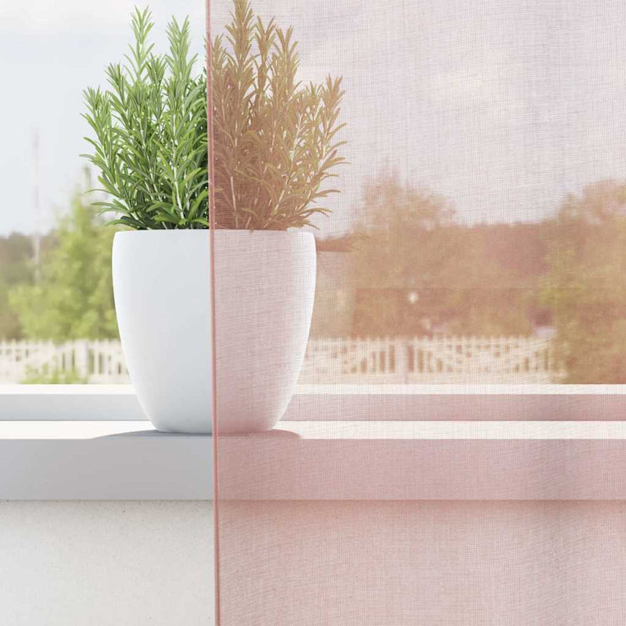 Gordijnen voile met roedezakken 2 st roze