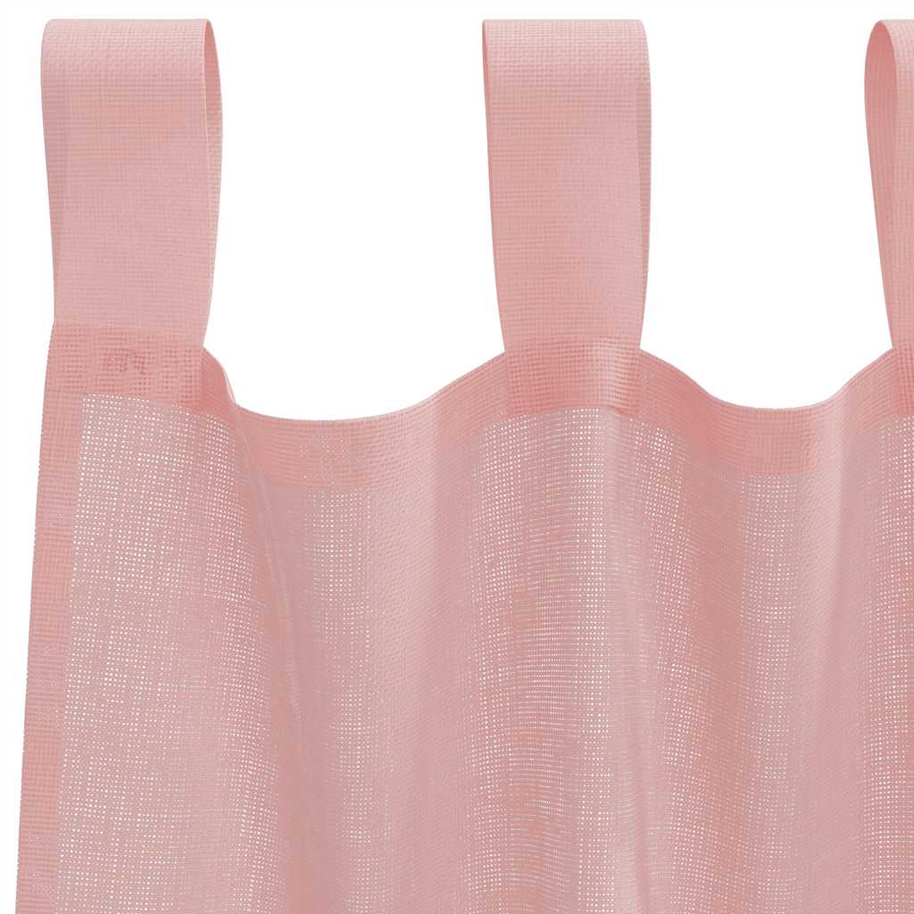 Gordijnen voile met roedezakken 2 st roze