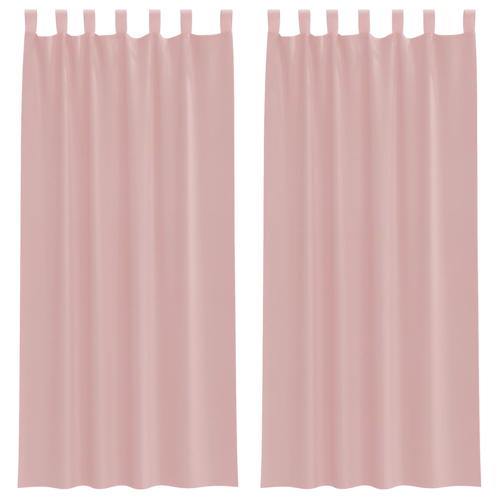 Gordijnen voile met roedezakken 2 st roze
