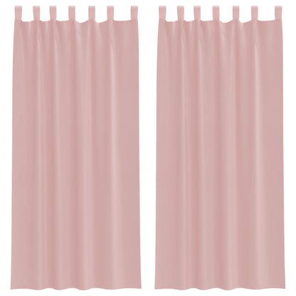 Gordijnen voile met roedezakken 2 st roze