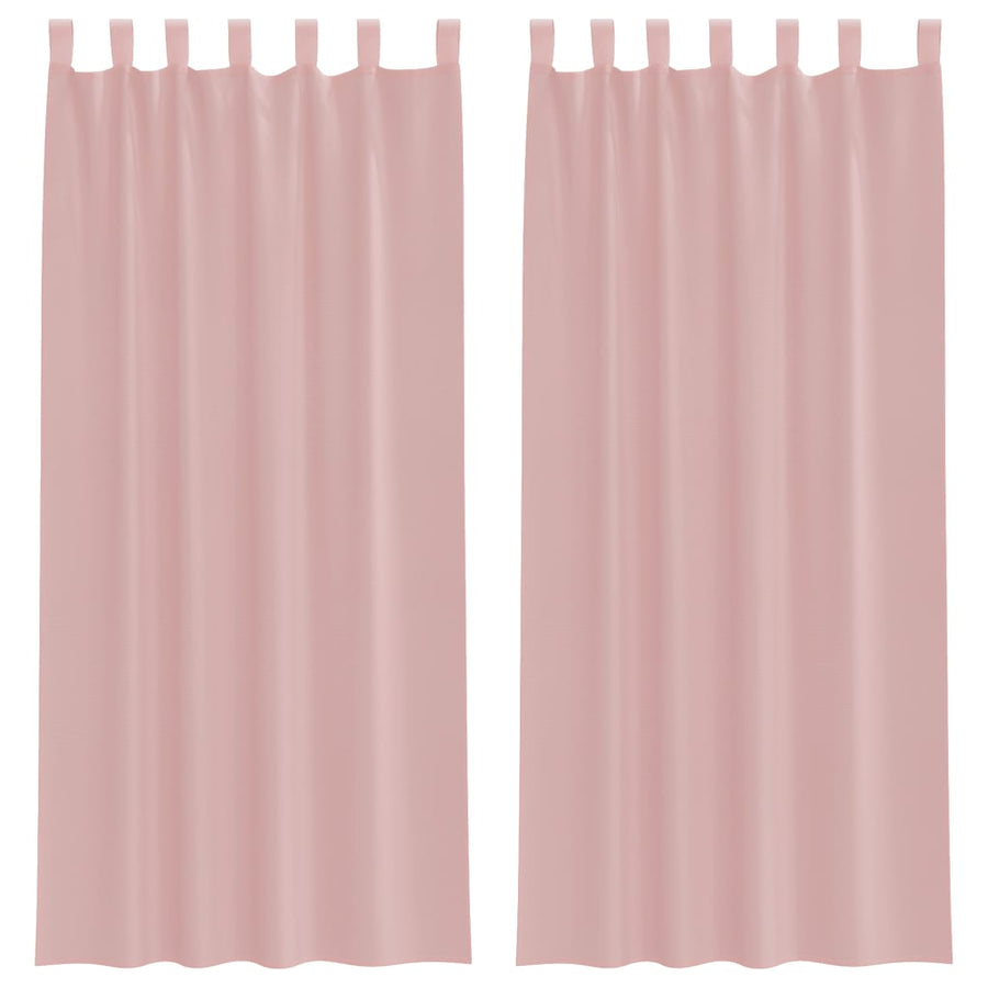Gordijnen voile met roedezakken 2 st roze
