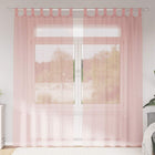 Voile curtains with rod pockets 2 pcs pink