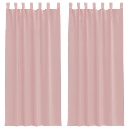 Gordijnen voile met roedezakken 2 st roze